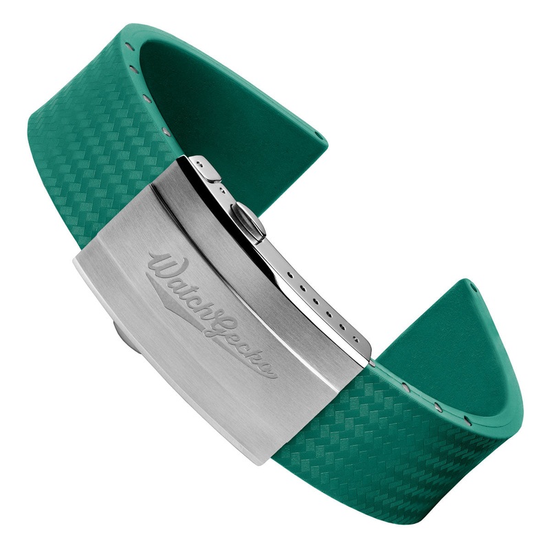 400 CTS Italian Rubber Divers Reversible Watch Strap – Capri Sea – Brushed / Polished Buckle