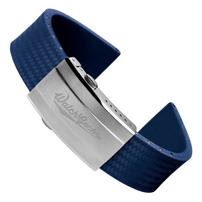 400 CTS Italian Rubber Divers Reversible Watch Strap – Navy Blue – Brushed / Polished