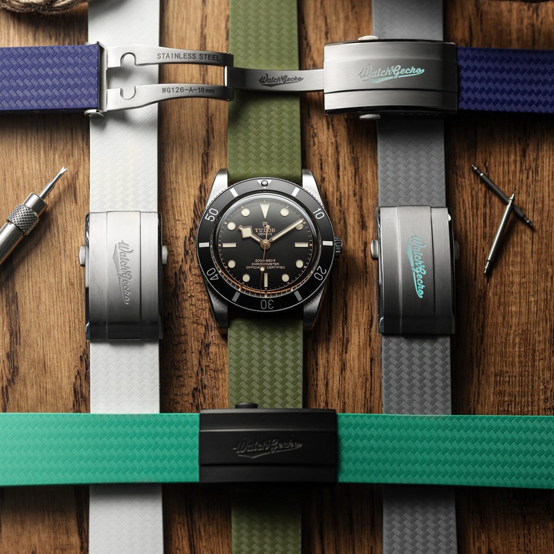 400 CTS Italian Rubber Divers Reversible Watch Strap – White – IP Black