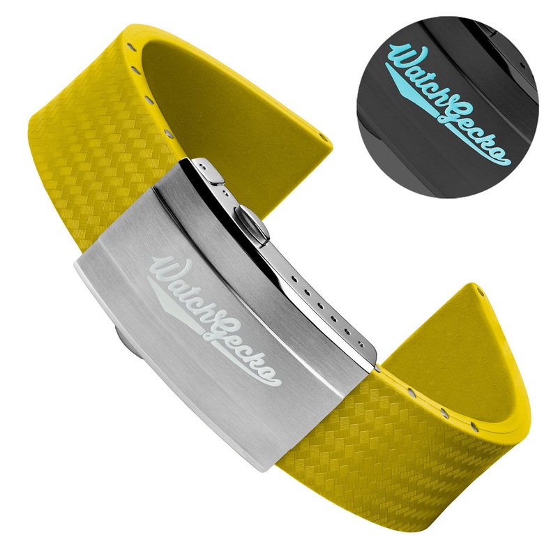 400 CTS Italian Rubber Divers Reversible Watch Strap – Yellow – Super Luminova