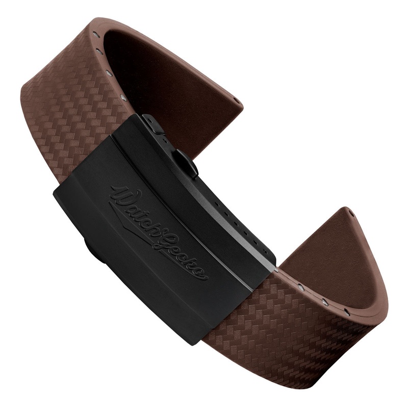 400 CTS Rubber Divers Reversible Watch Strap – Brown – IP Black