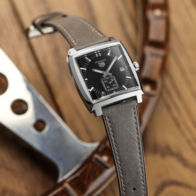 Brixham Flat Leather Watch Strap – Pastel Grey