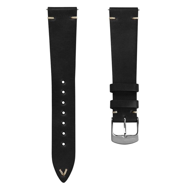 Cromford Horween Shell Cordovan Leather Watch Strap – Black