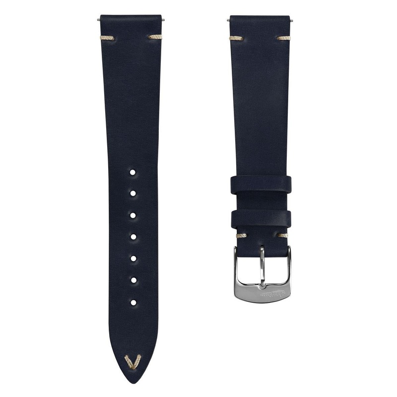 Cromford Horween Shell Cordovan Leather Watch Strap – Navy Blue