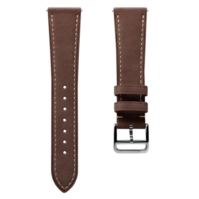 Flat Leather Watch Strap – Pastel Chestnut Brown
