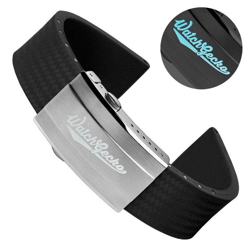 400 CTS Italian Rubber Divers Reversible Watch Strap – Black – Super Luminova