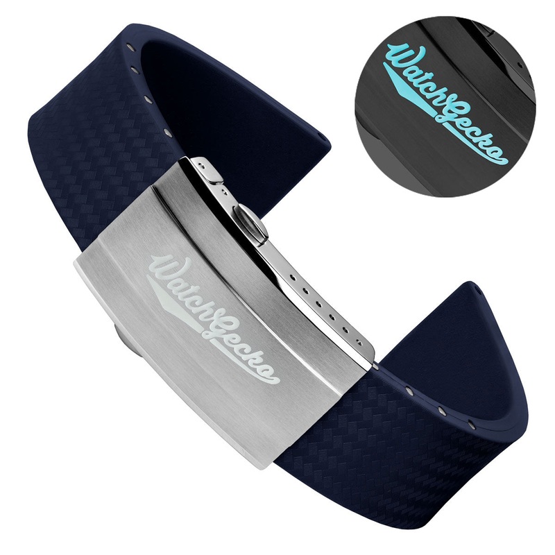 400 CTS Italian Rubber Divers Reversible Watch Strap – Dark Blue – Super Luminova