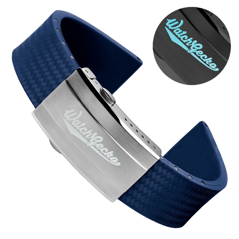 400 CTS Italian Rubber Divers Reversible Watch Strap – Navy Blue – Super Luminova