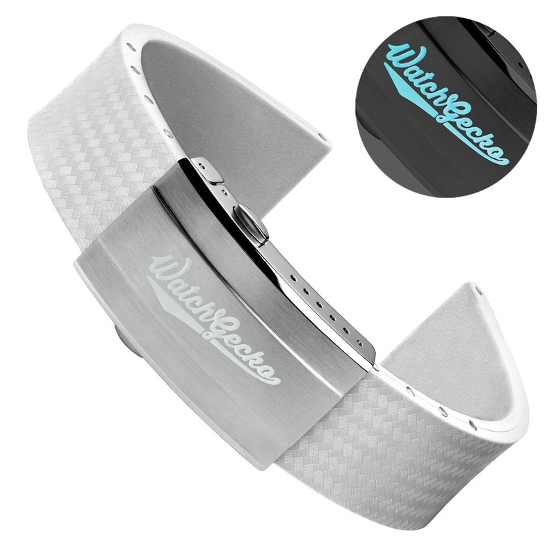 400 CTS Italian Rubber Divers Reversible Watch Strap – White  – Super Luminova