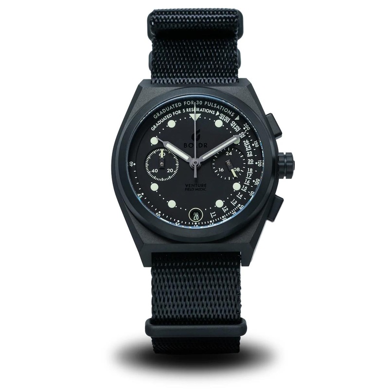 Boldr Venture Field Medic Chronograph Watch Stealth Blackout