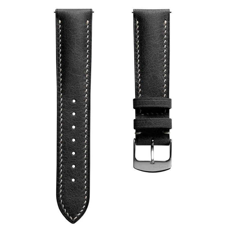 Lerano Tuscan Padded Leather Watch Strap – Black