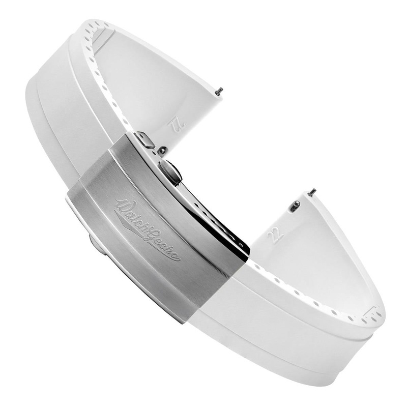 WatchGecko Sedona CTS Rubber Deployant Watch Strap – Ice White