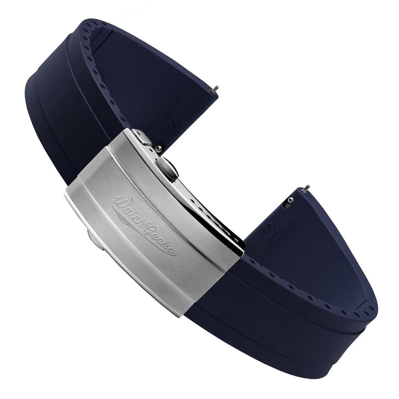 WatchGecko Sedona CTS Rubber Deployant Watch Strap – Navy Blue