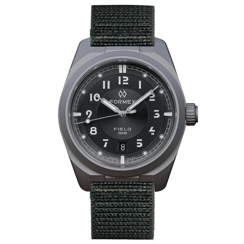 2025 FORMEX Field 40 mm “Basalt Grey” on green khaki nylon / velcro strap