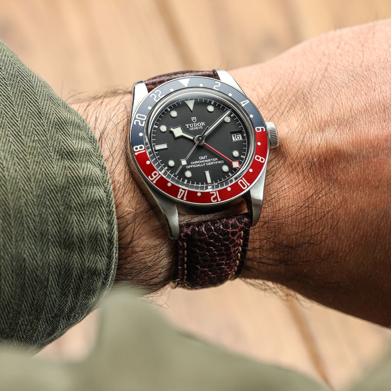 Adassa Padded Leather Watch Strap – Caviar Coffee Brown