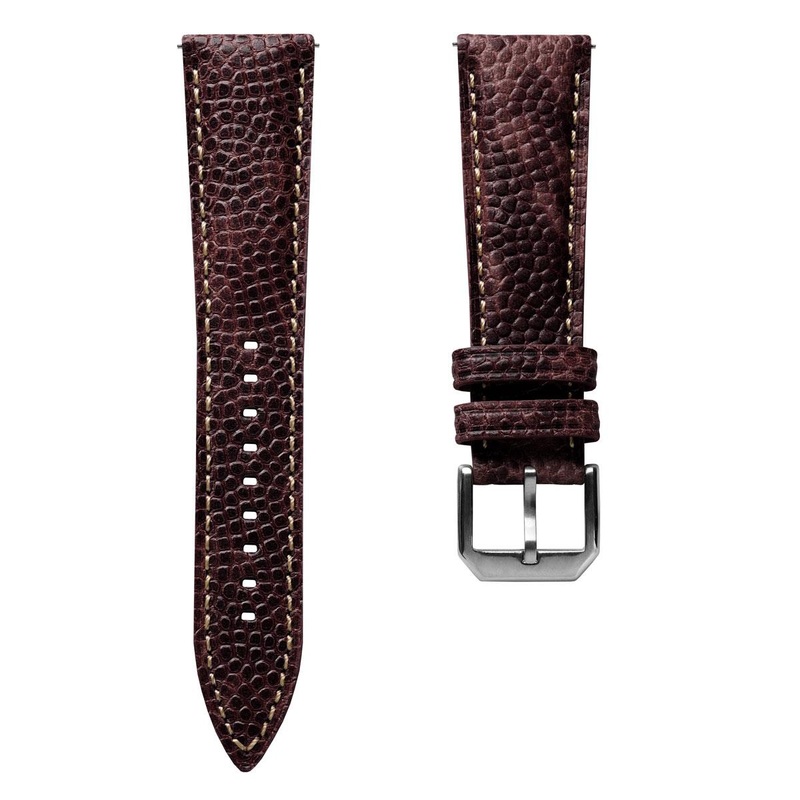 Adassa Padded Leather Watch Strap – Caviar Coffee Brown