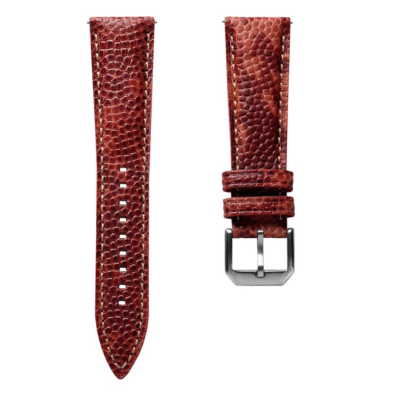 Adassa Padded Leather Watch Strap – Caviar Ember Orange