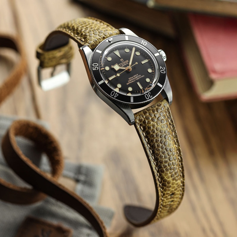 Adassa Padded Leather Watch Strap – Caviar Ochre Yellow