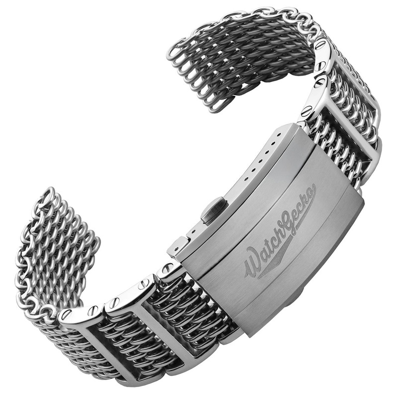 Genuine H Link Shark Mesh 316L Stainless Watch Bracelet – Polished