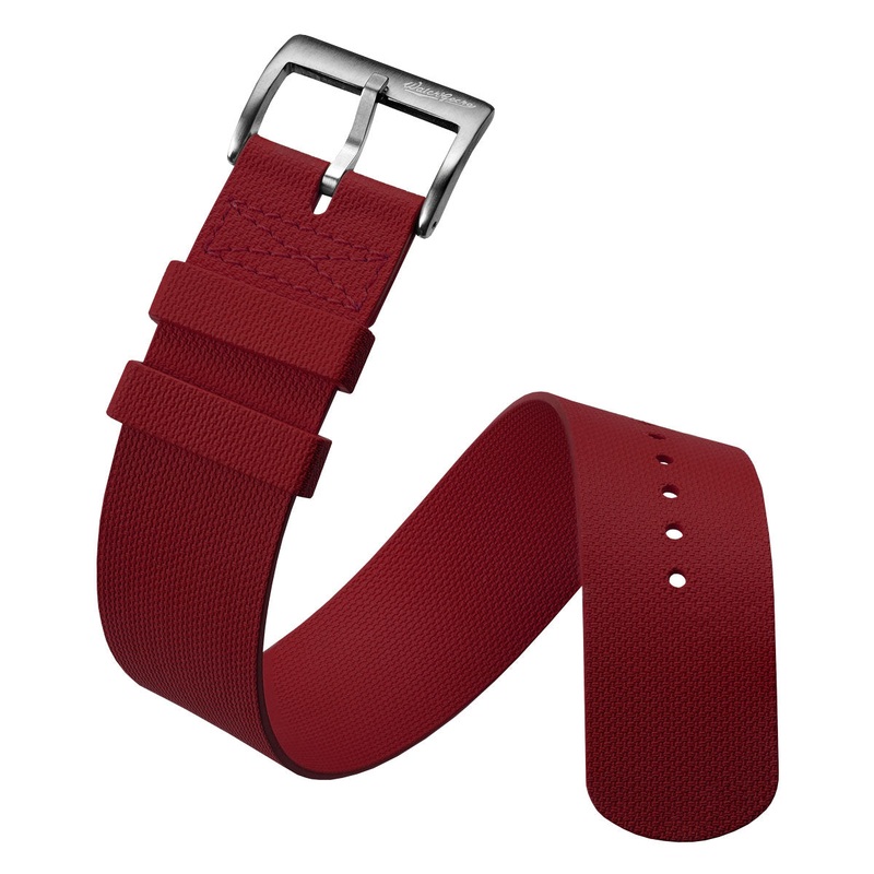 TidalPass British Military FKM Rubber Watch Strap – Marooned Burgundy