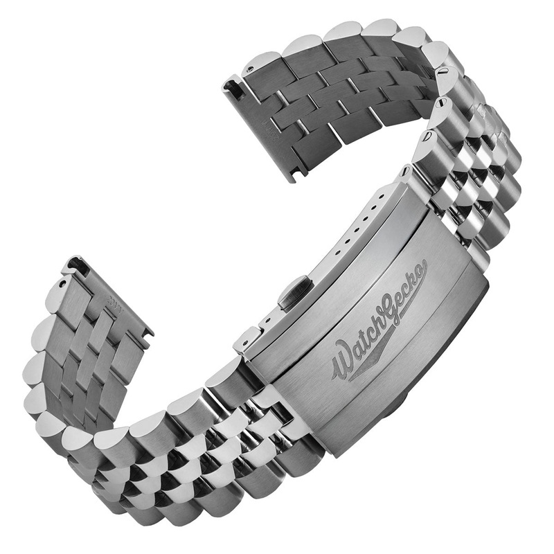 Warrington Stainless Steel Watch Braelet – Polished Centre Links