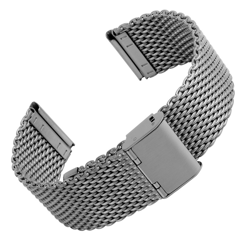 Classic Style Stainless Steel Milanese Mesh Watch Strap – Satin – New/Old Stock