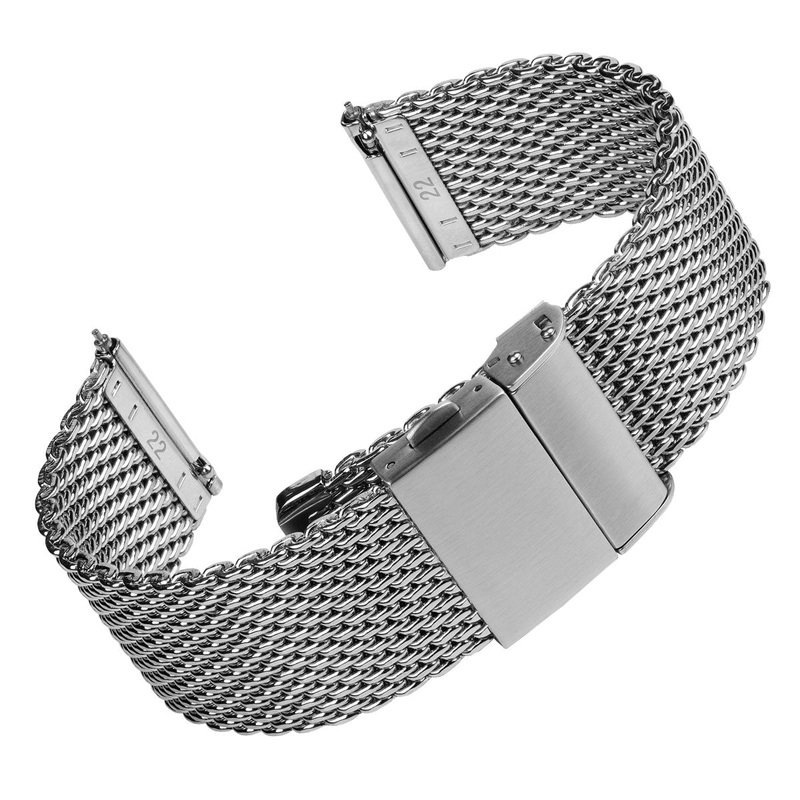 Geckota Merriott Quick-Release Milanese Mesh Stainless Steel Watch Strap – Polished – New/Old Stock