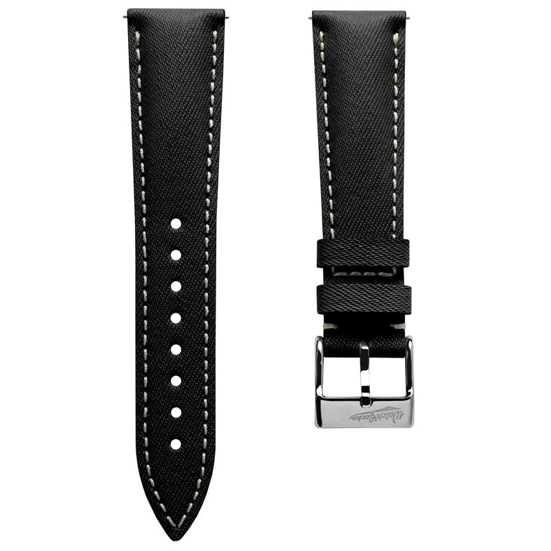 Original Highley Padded Denim Italian Leather Watch Strap – Black