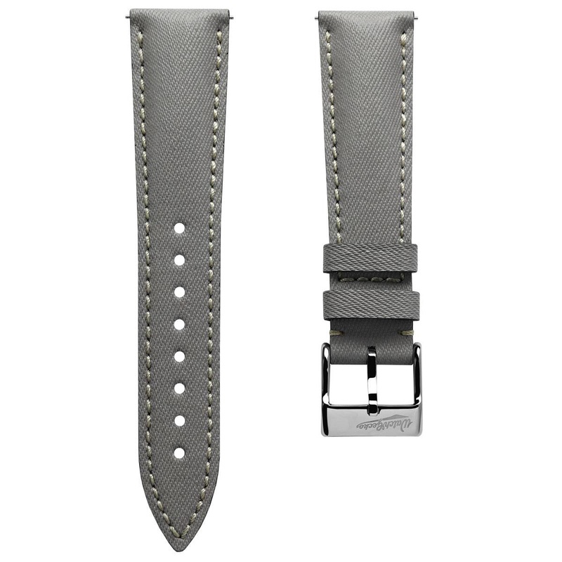 Original Highley Padded Denim Italian Leather Watch Strap – Grey
