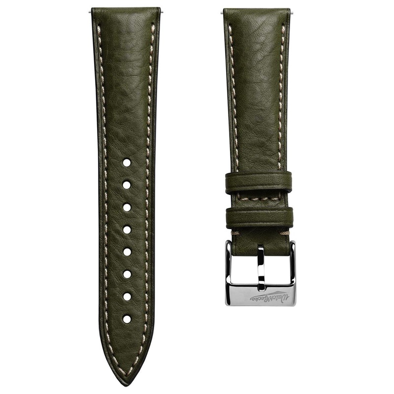 Original Highley Padded Minerva Italian Leather Watch Strap – Olive Green