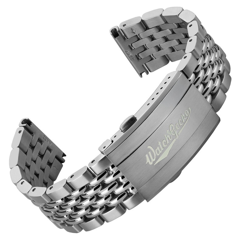 Premium Stainless Steel Beads of Rice Watch Bracelet – Super Luminova