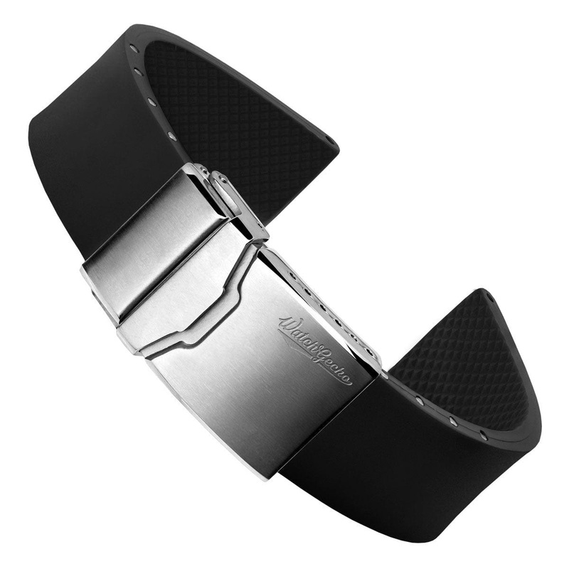 WatchGecko 300 (MKII) Italian Rubber Watch Strap – Black