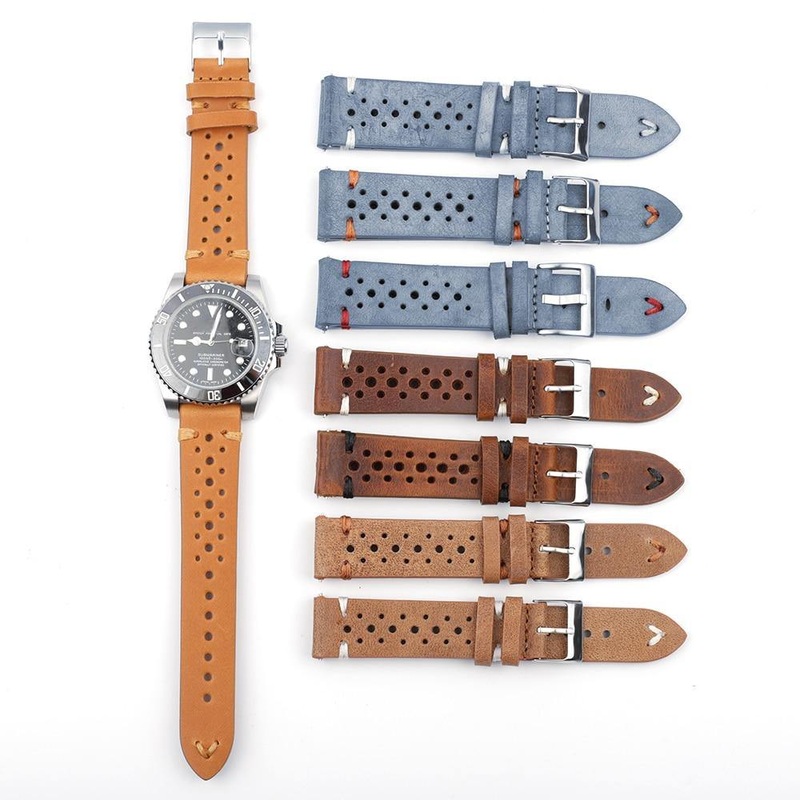 Classic Rally Road Worn Leather Strap with Quick Release