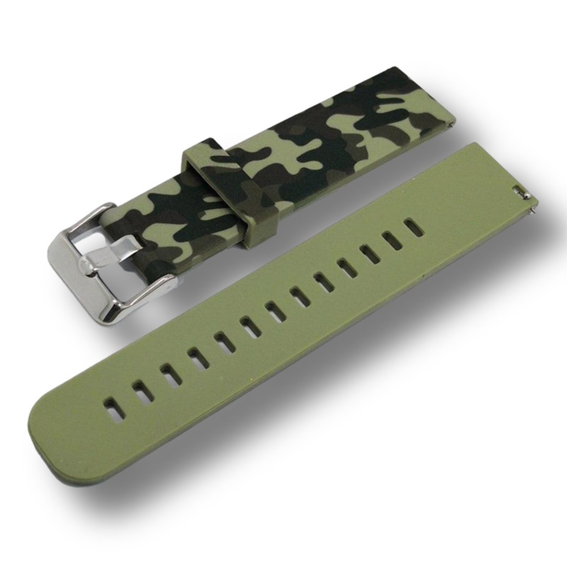 Camo Silicone Watchband with Quick Release Pin