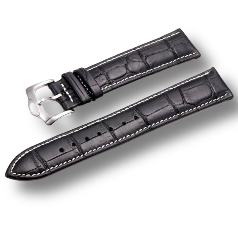 Elegant Leather Crocodile Pattern Watchband