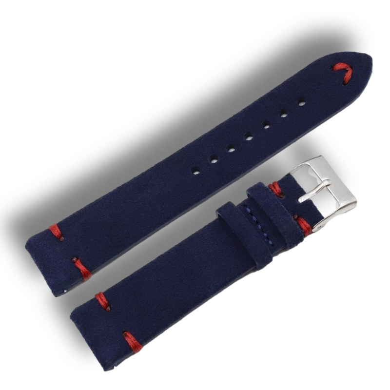 Blue Suede Leather Watch Strap with Quick Release