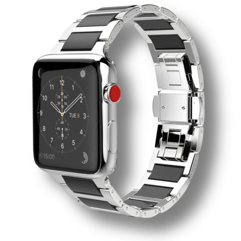 Ceramic Link Bracelet with Stainless Steel for Apple Watch