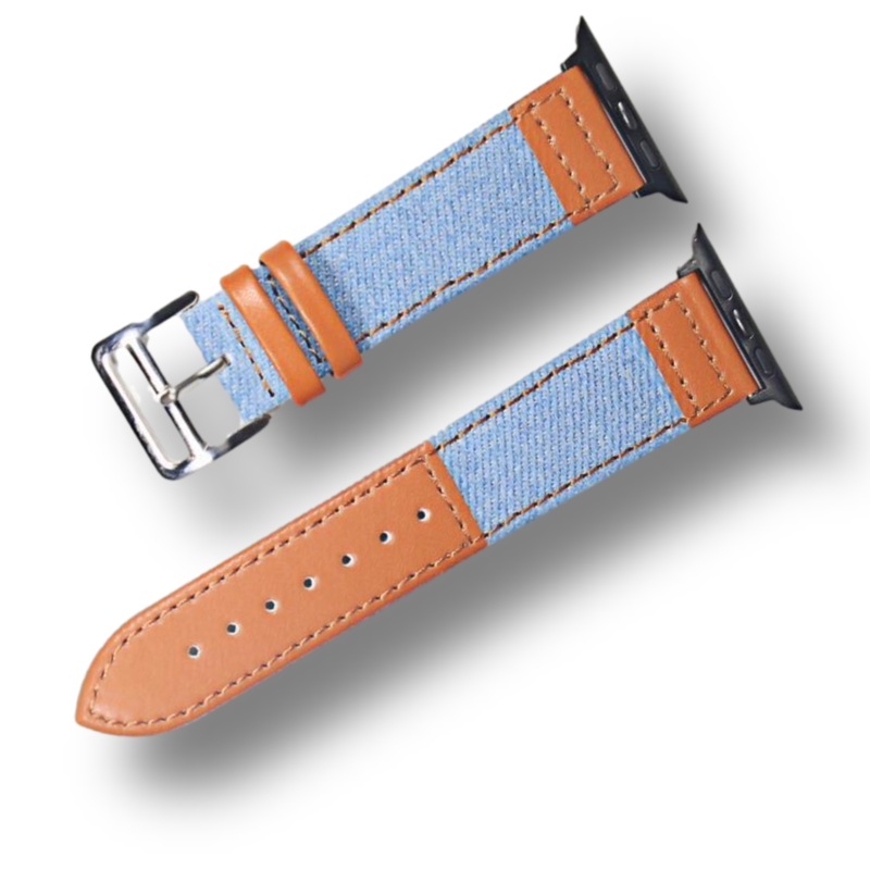 Leather Jeans Hybrid Watch Band for Apple Watch