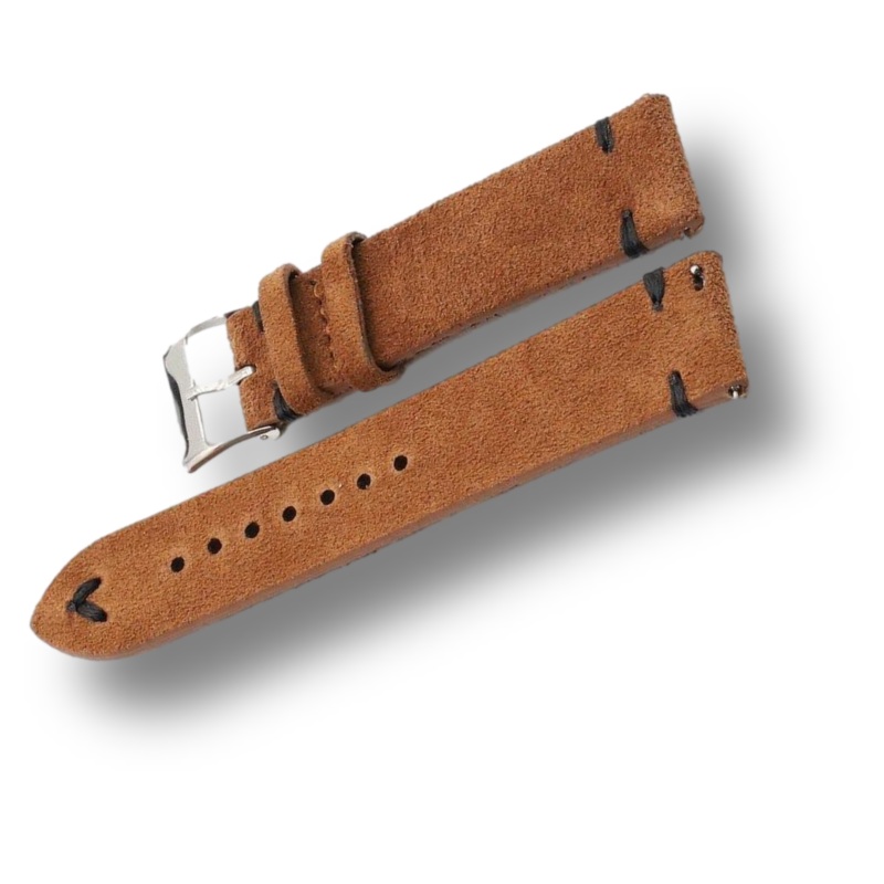 Retro Camouflage Suede Leather Quick-Release Watch Band