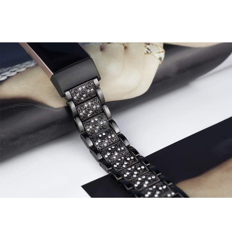 Stainless Steel Bling Rhinestone Wrist Strap for Fitbit Charge 3 / 4