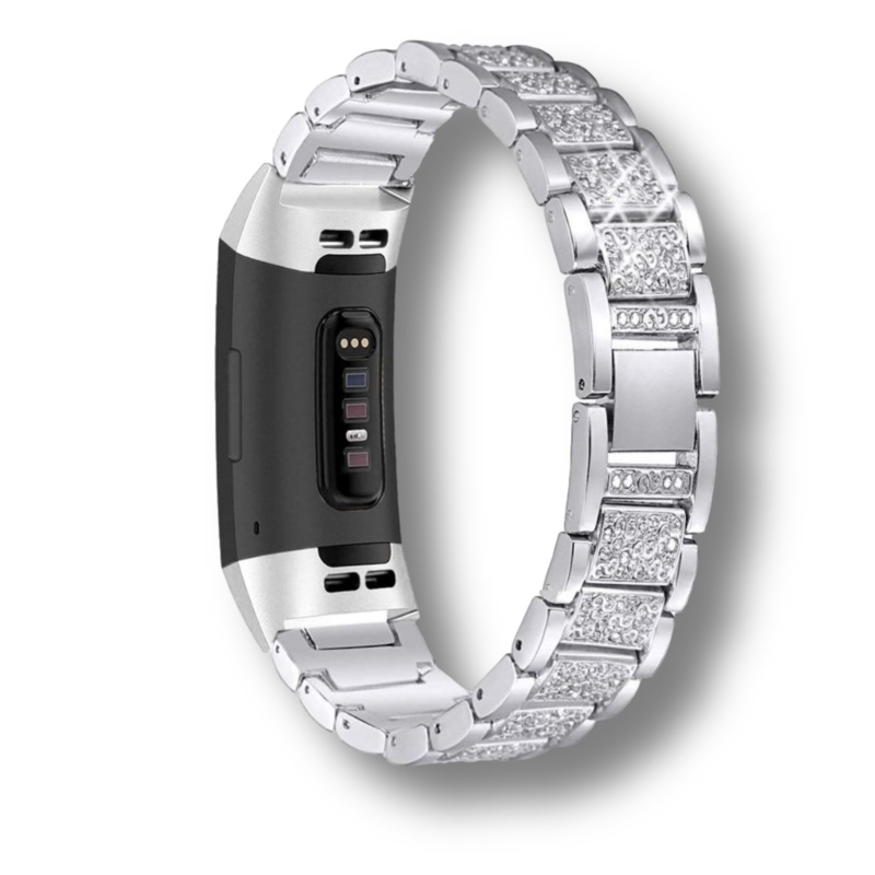 Stainless Steel Bling Rhinestone Wrist Strap for Fitbit Charge 3 / 4