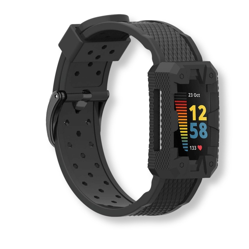 Silicone Sport Band with Case for Fitbit Charge 5 / 6