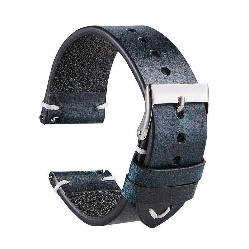 Vintage Genuine Leather Strap with Quick Release Bar