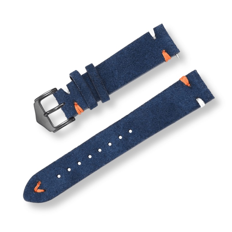 Velvet Matte Leather Stitch Watch Strap