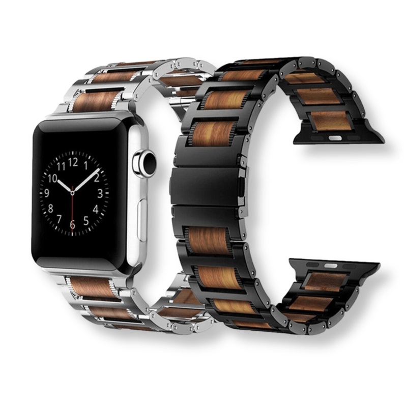 Wooden Metal Bracelet For Apple Watch