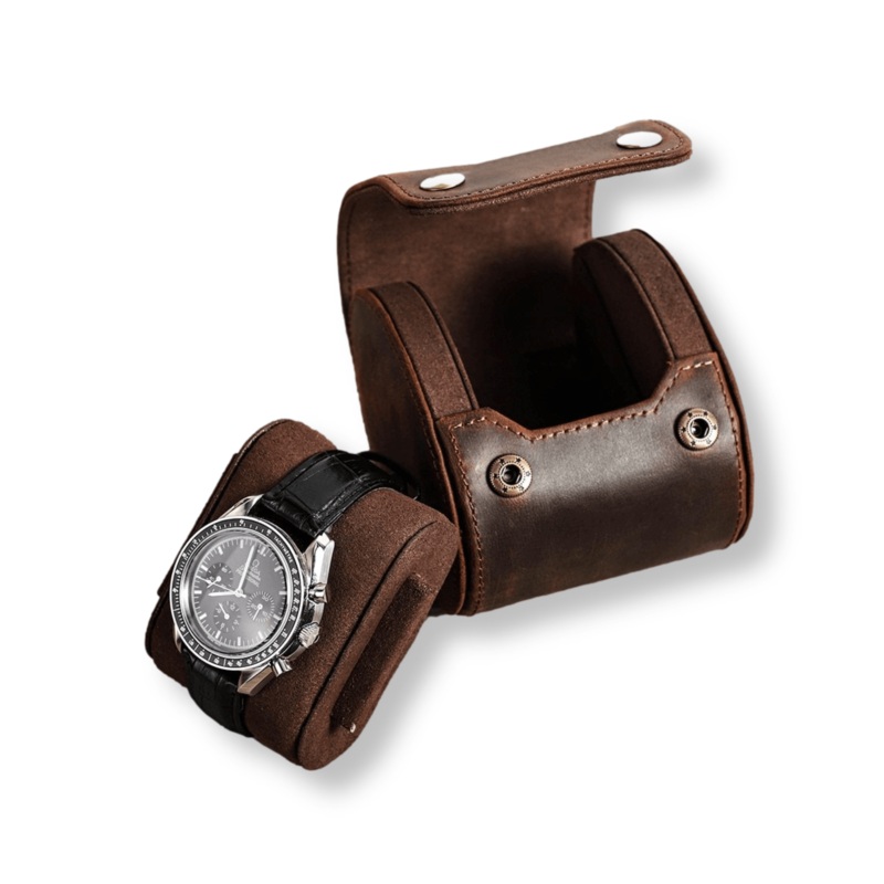 Luxury Genuine Leather Watch Roll Case Box single slot