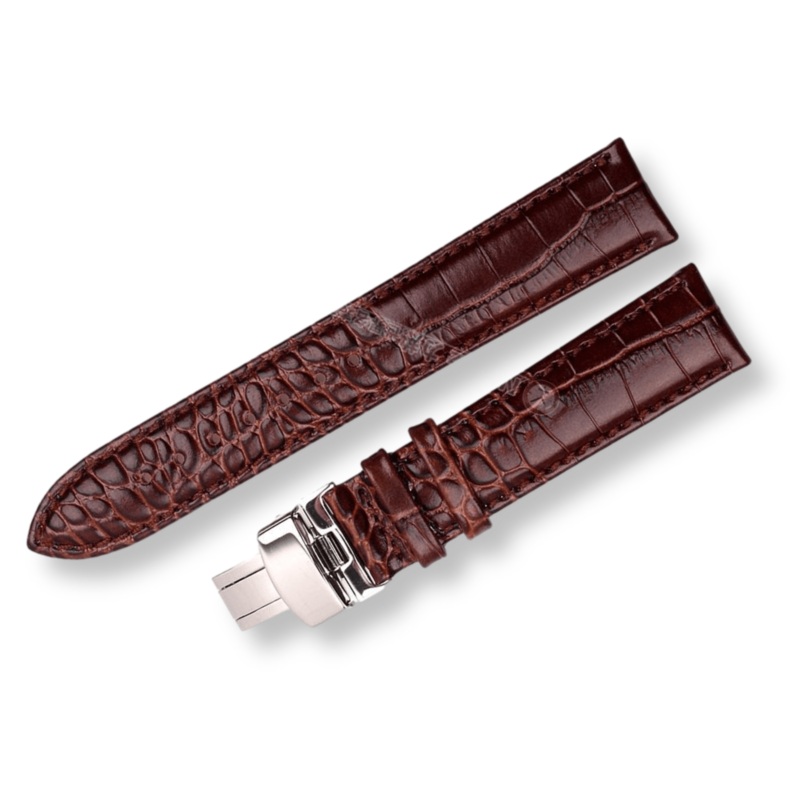Alligator Print Grain Leather Watch Band