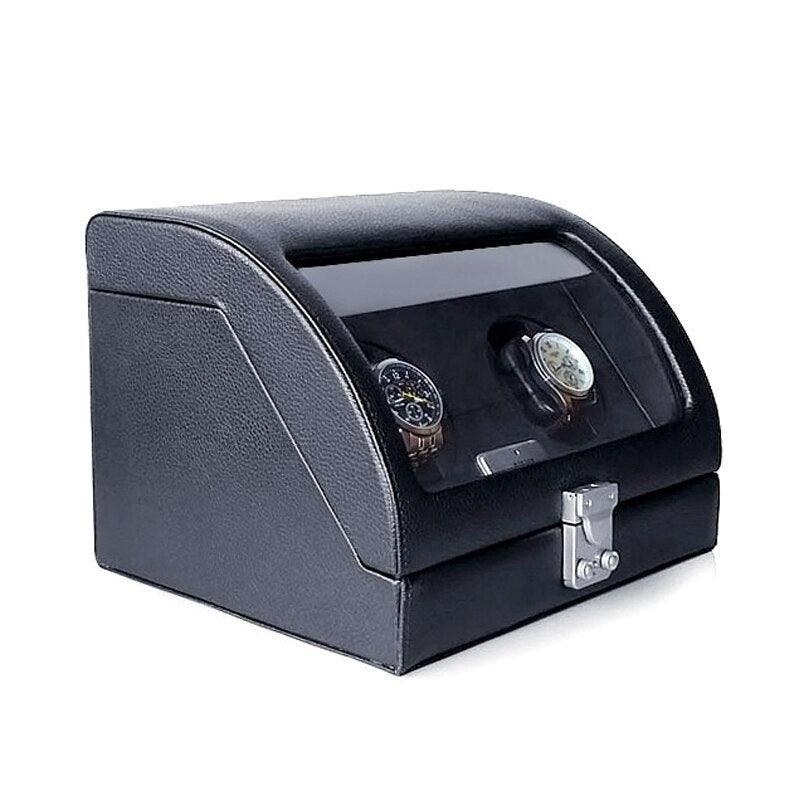 Battery Powered Curved Leather Watch Winder