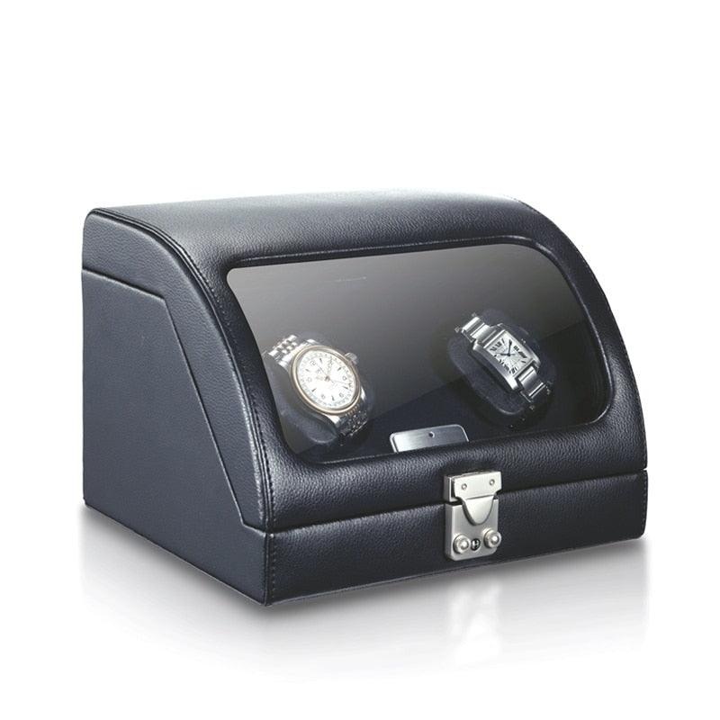 Battery Powered Curved Leather Watch Winder