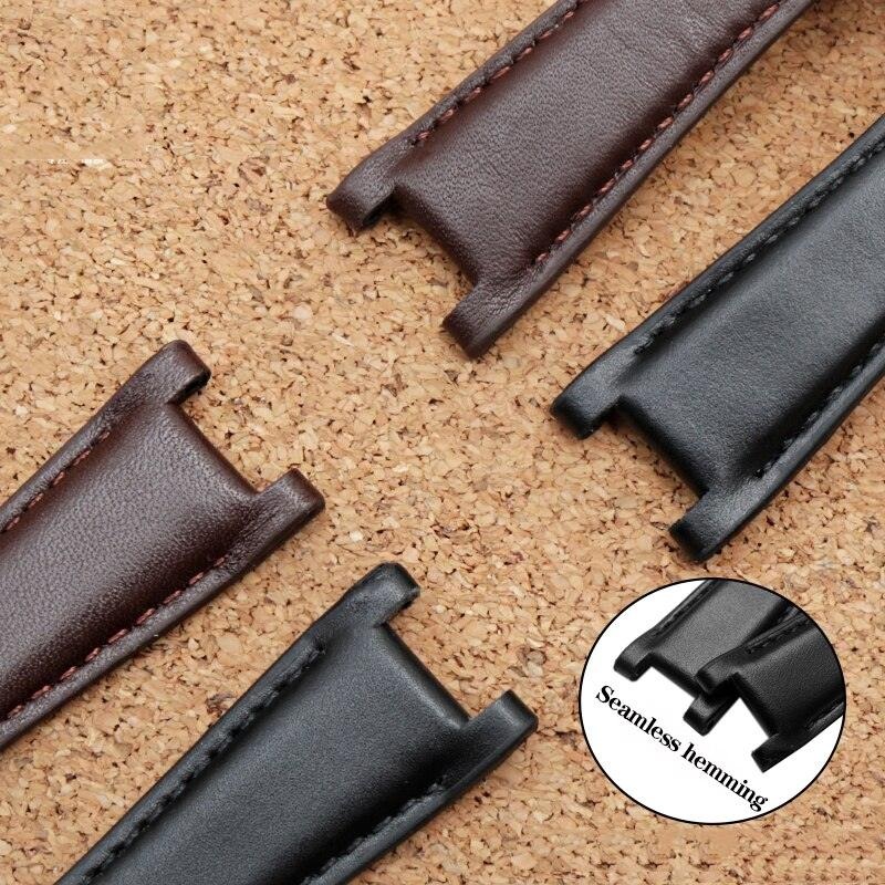 Genuine Notched Leather Watchband for Cartier Pasha